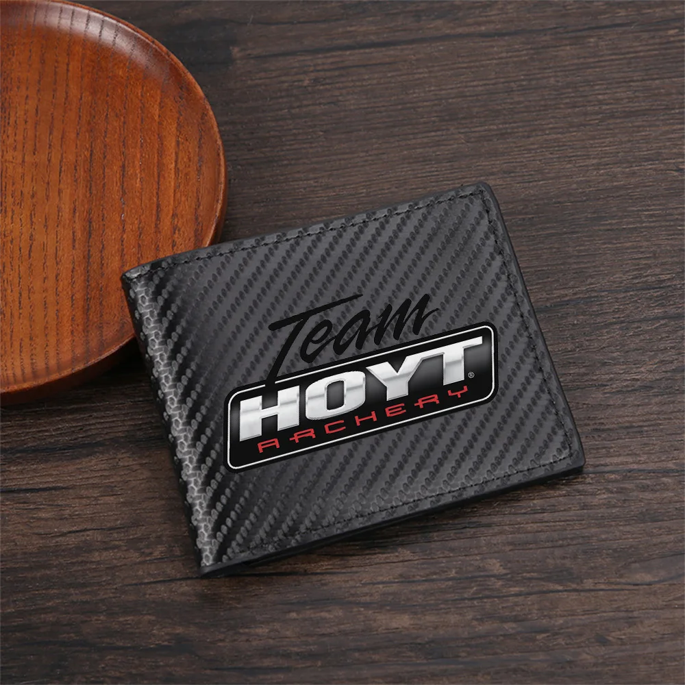 Team Hoyt Archery logo black background Men's Wallets Simple Business Modern Stylish Printing Design Gifts For Father Boyfriend