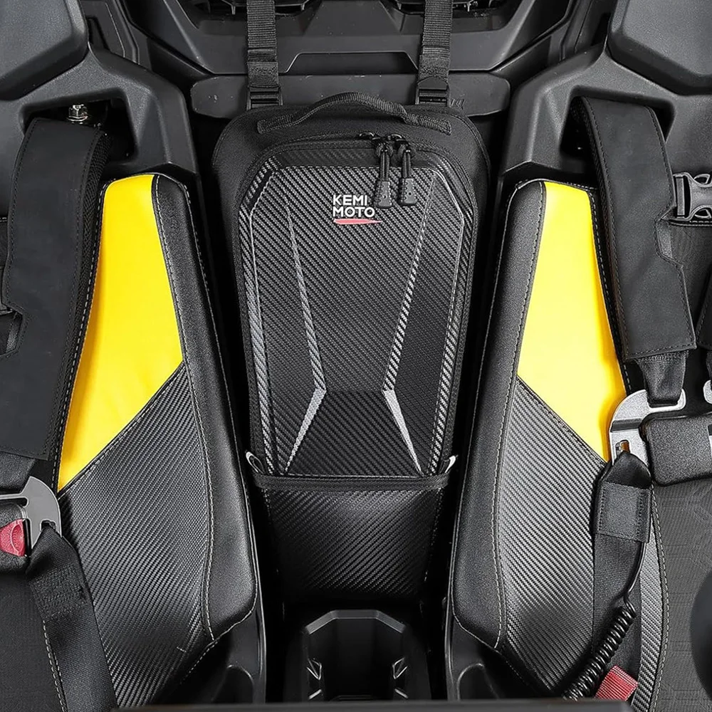 8L UTV Center Console Box Between Seat Storage Bag EVA 1680D For Can-Am Maverick R X RS 999T 2024+ Water-Resistant Dual Zipper