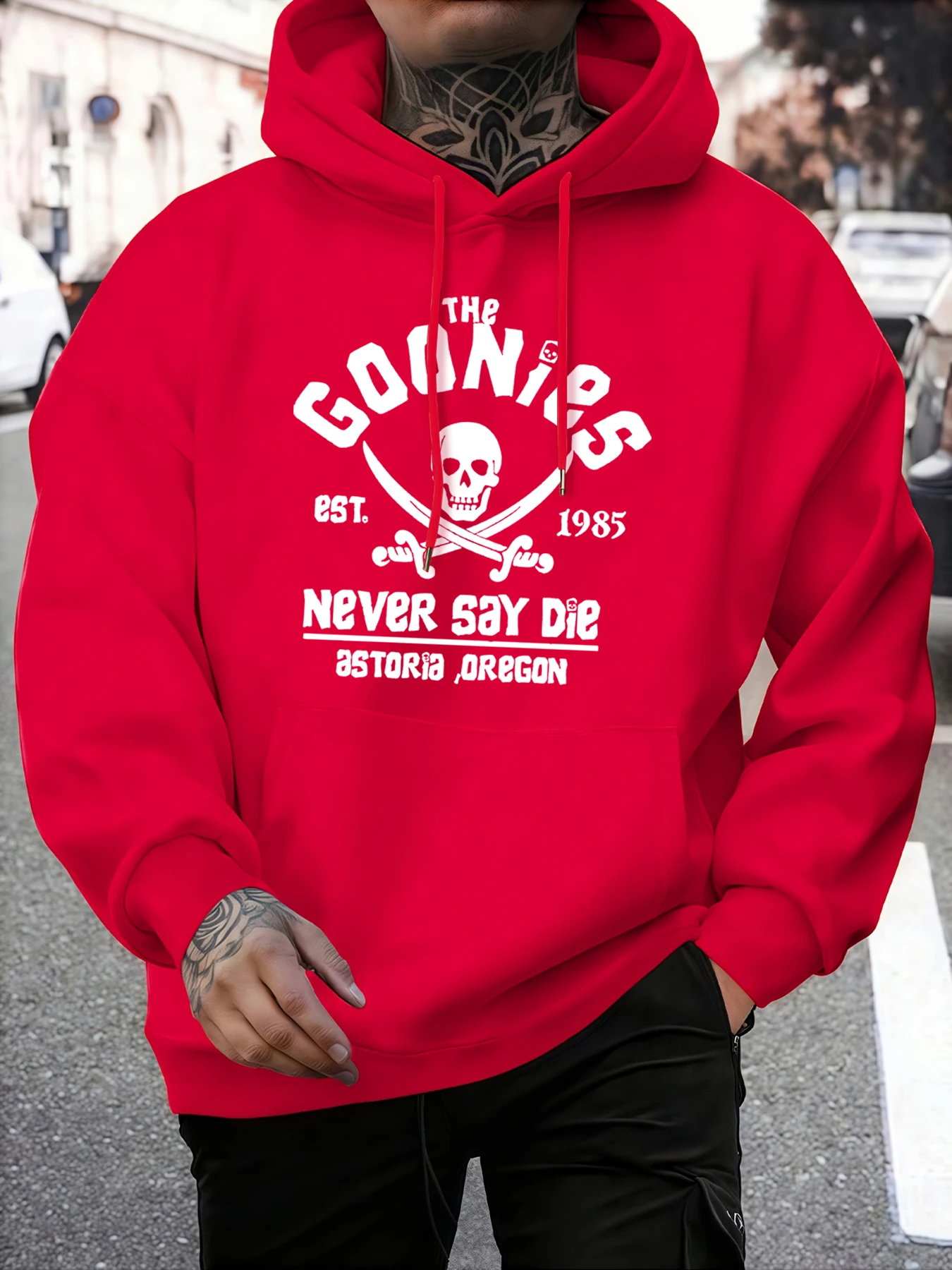 Die Goonies Skeleton Print Pullover Männer Street Fleece All-Match Hoodie Herbst Kleidung Hip Hop Lose Unisex Warme Einfache Hoodies