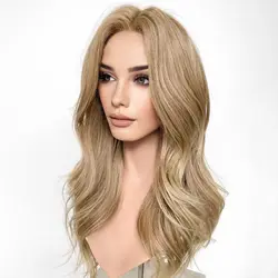 Cheap Ash Blonde Wavy Synthetic Lace Front Wigs for White Women Glueless Transparent Lace Wigs Long Natural Wigs Easy Wear