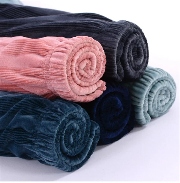 عادية الصوف المخملية منامة بانت للنساء حجم كبير الخريف الشتاء ملابس خاصة السراويل الدافئة ملابس خارجية المنزل السراويل الإناث