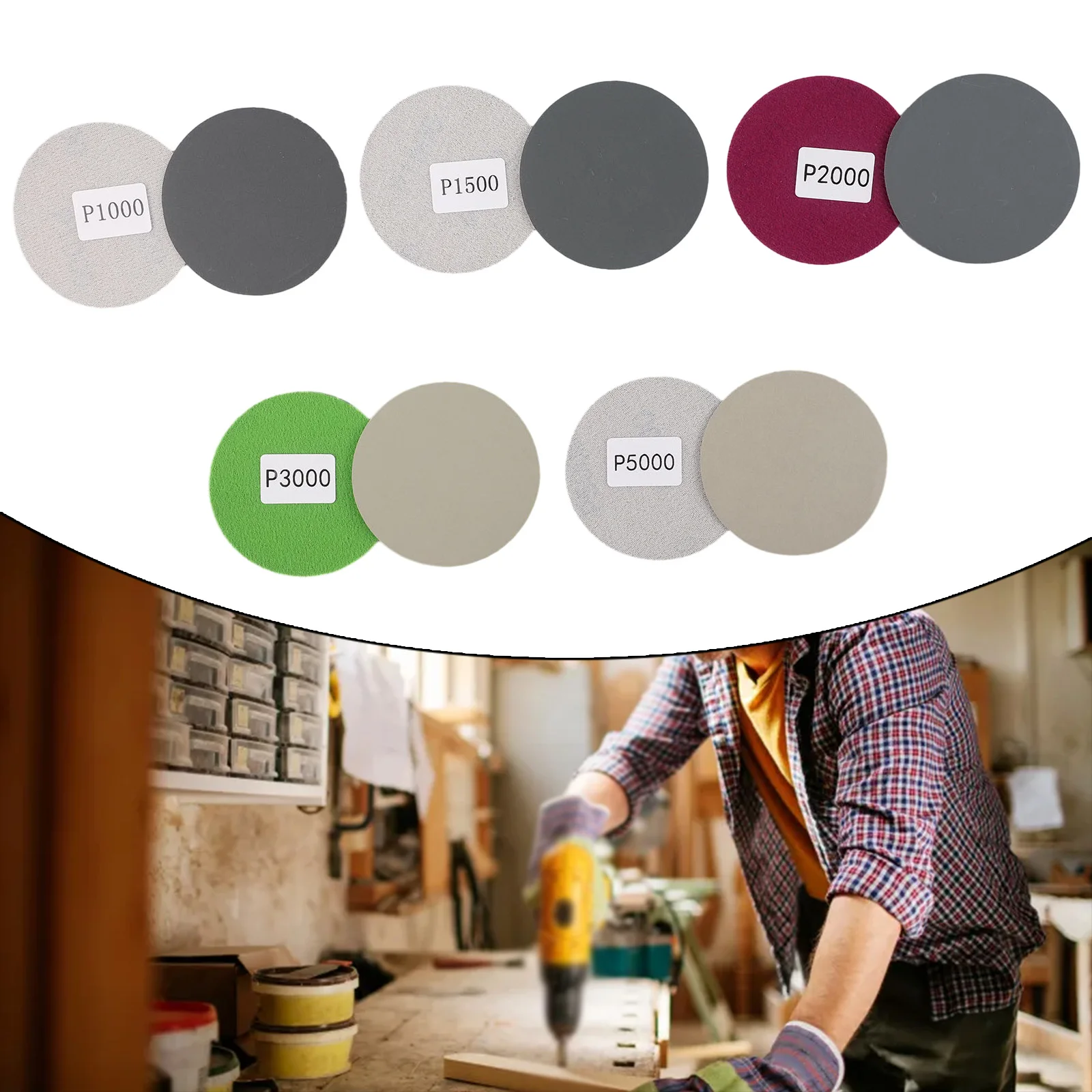 25X 3 Inch Sandpaper  Hook&Loop Sanding Disc  Wet/Dry 1000 1500 3000  5000 Grit Sand Paper  Discs Sand Paper  Abrasive Tool