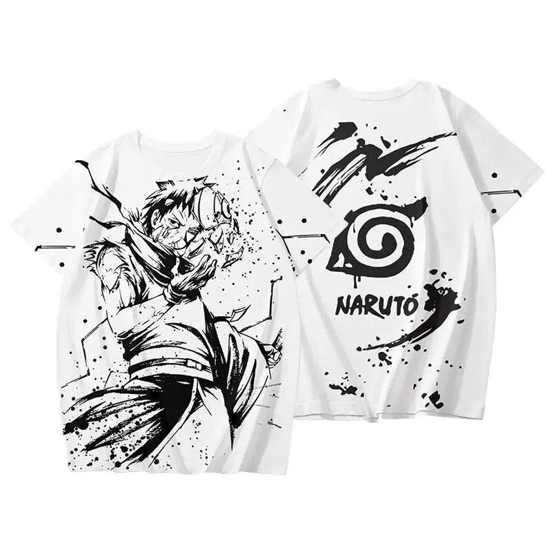 Ropa con Diseños de Anime, Naruto, Sasuke Uchiha, Boruto, Kakashi, Camiseta de Manga Corta para Hombre, Verano