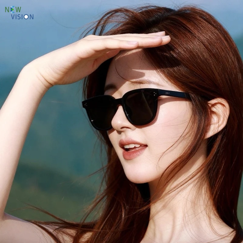 

Новые женские солнцезащитные очки из ацетата, модные, с большой оправой, черные, UV400, подходят для установки линз по рецепту (для близорукости)