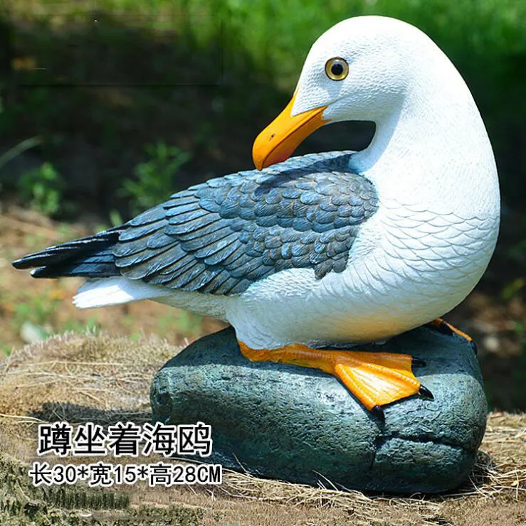 

Outdoor Gardening Simulation Animal Birds Ornaments Resin Seagull Crafts Villa Park Figurines Decoration Courtyard Furnishings