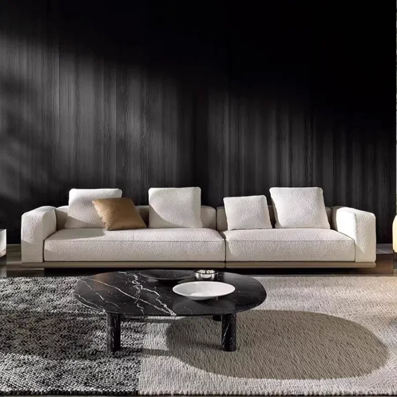 Minimalist sofa, living room cotton and linen sofa