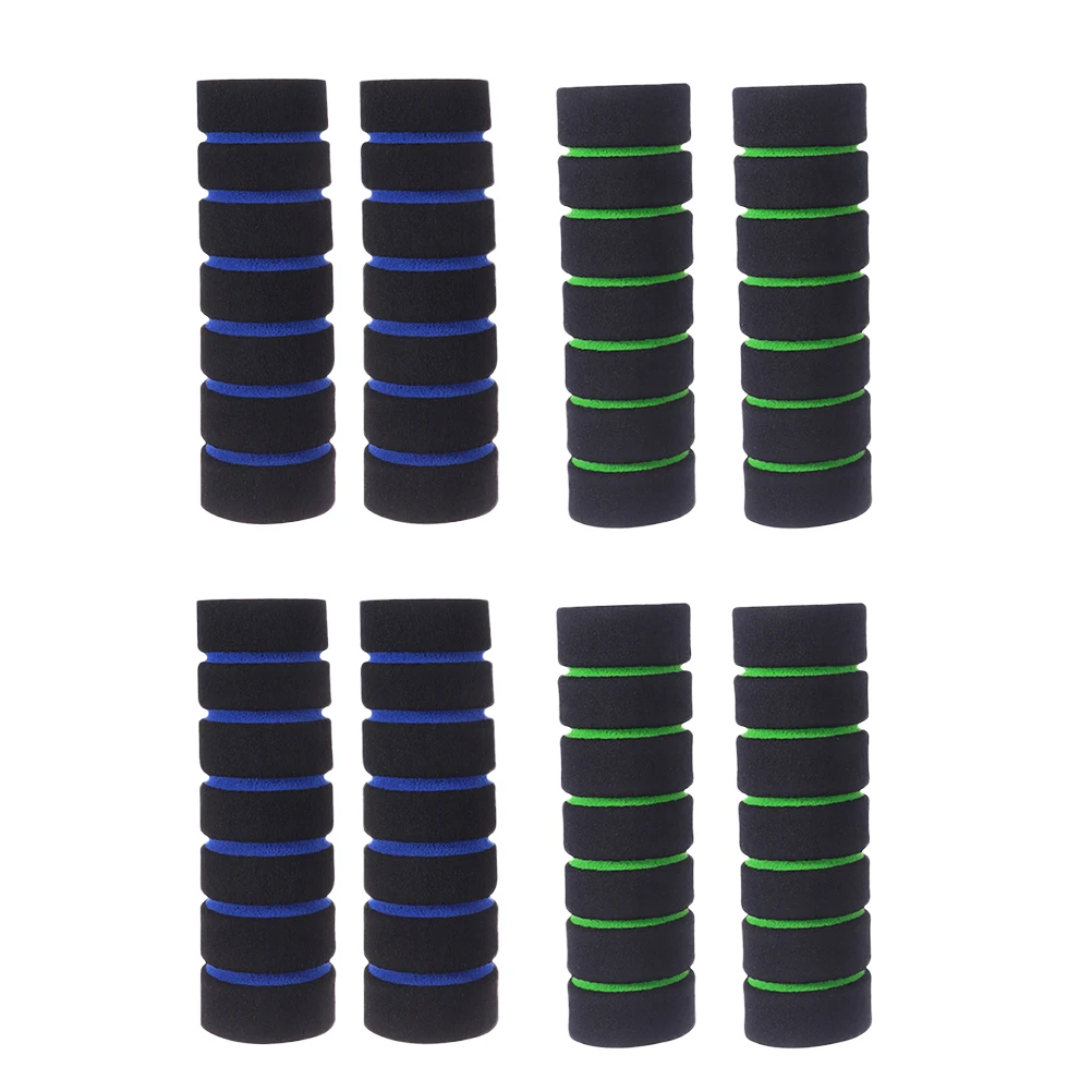 

12Pairs Bike Handlebar Cover Sponge Ergonomic Anti-Slip Grips for Cycling Fitness Equipment Road Cycling Safety Green Blue