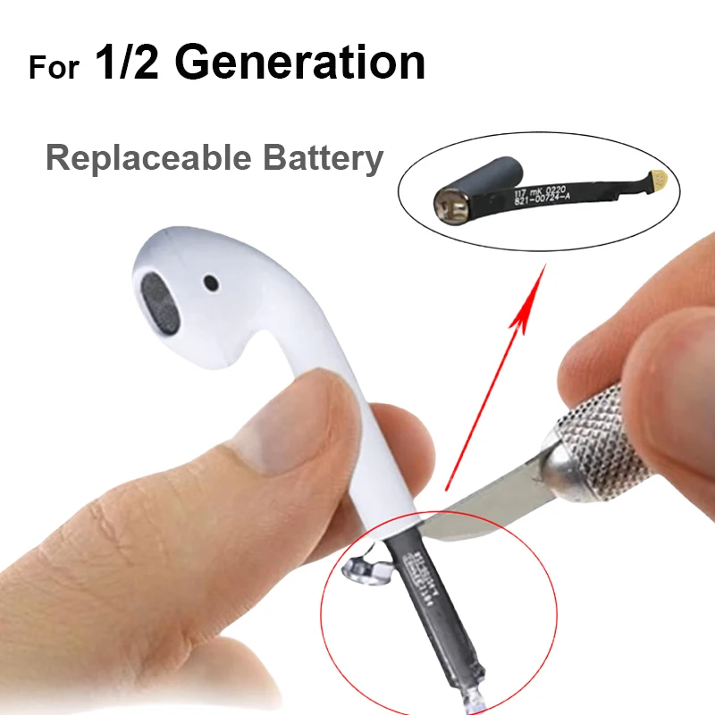 Replace the batteries of Airpods 1 and 2 generation A1722 A1523 A2031 A2031 25mAh A1602 A1938 earphone batteries