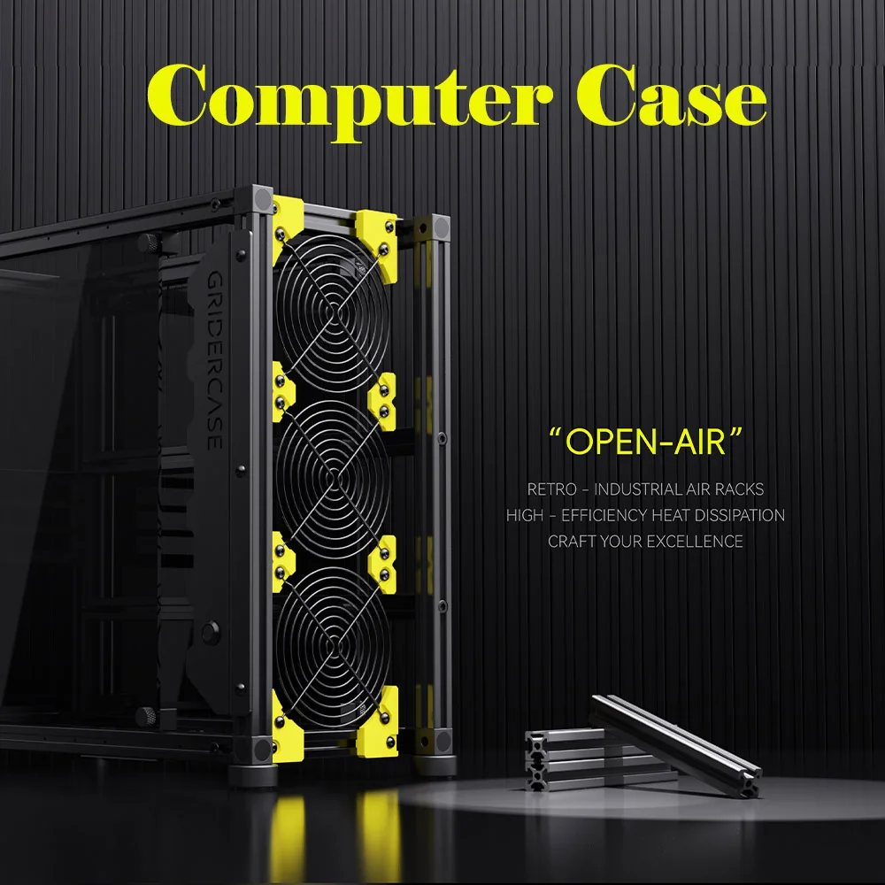 DIY Household Open Air Computer Chassis PC Case ATX/EATX Fully Compatible with 360 Degree Water Cooling Vertical Graphics Card