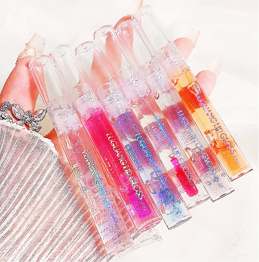 Glass Water Light Lip Nourishing Moisturizing Transparent with Fine Flash Jelly Lip Care Oil for Students Woman Lip Lipstick