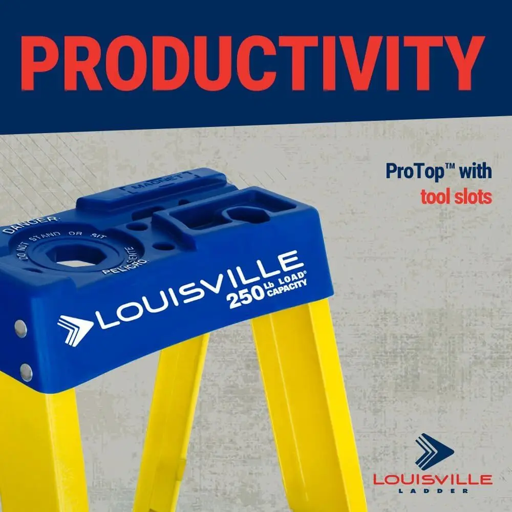 Fiberglass Step Ladder, 250 lbs Load Capacity, Type I, S2005