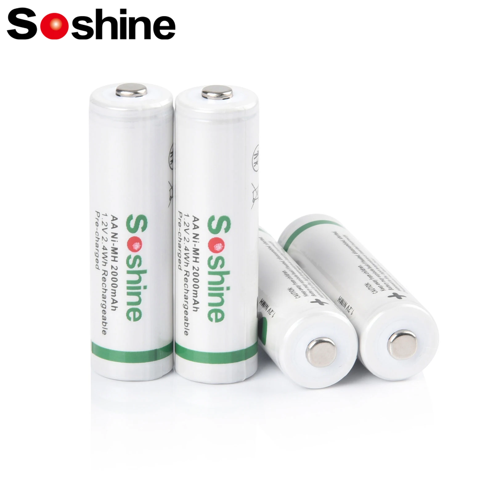 Soshine 1.2V AA Ni-MH Rechargeable Batteries 1.2V 2000mAh Supper Low Self Discharge Batteries for Flashlight Remote Control Toy