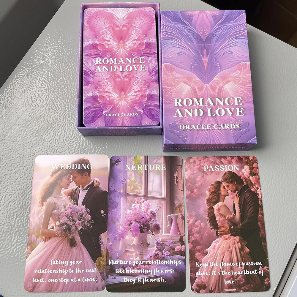 Romance Oracle Cards Tarot English Version 12x7 in Box Fortune Telling Toys Prophet Divination Deck with Meaning on It