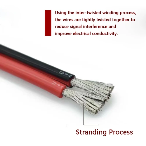 Imagen 2 del producto 8 10 12 14 16 18 20 22 24AWG Cable de cobre rojo negro súper suave Cable de goma de silicona resistente al calor para conexión de lámpara LED DIY