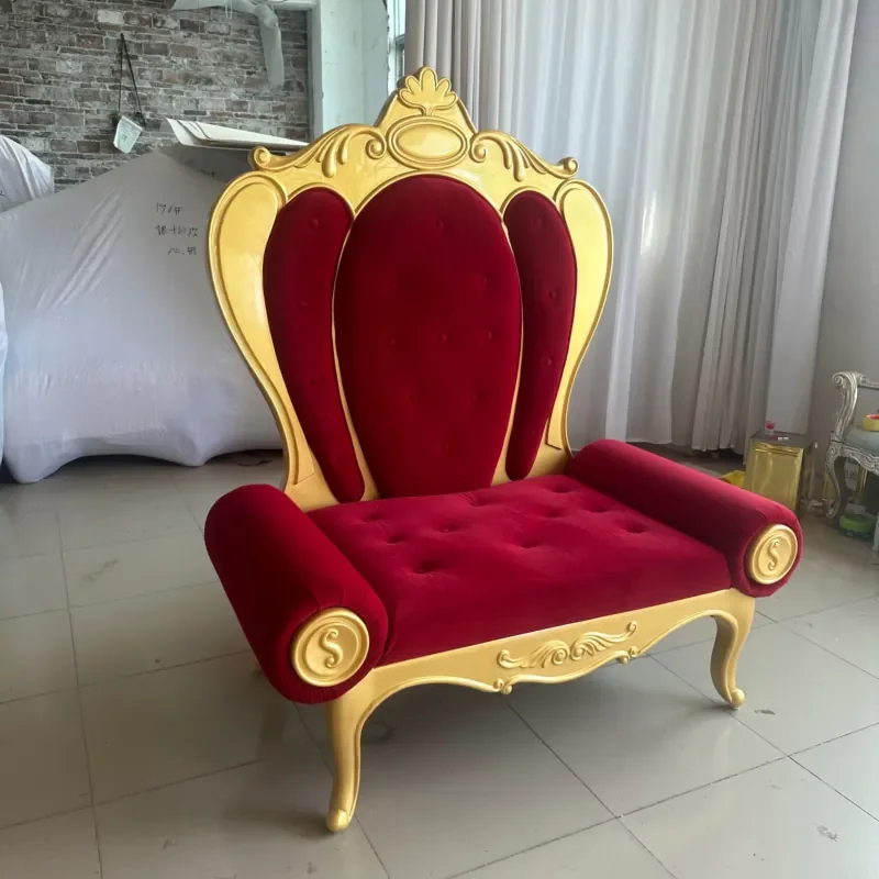 #Wholesale Classic White Golden Single High Back Royal King Queen Throne Chairs Banquet Wedding Christmas Events Decor