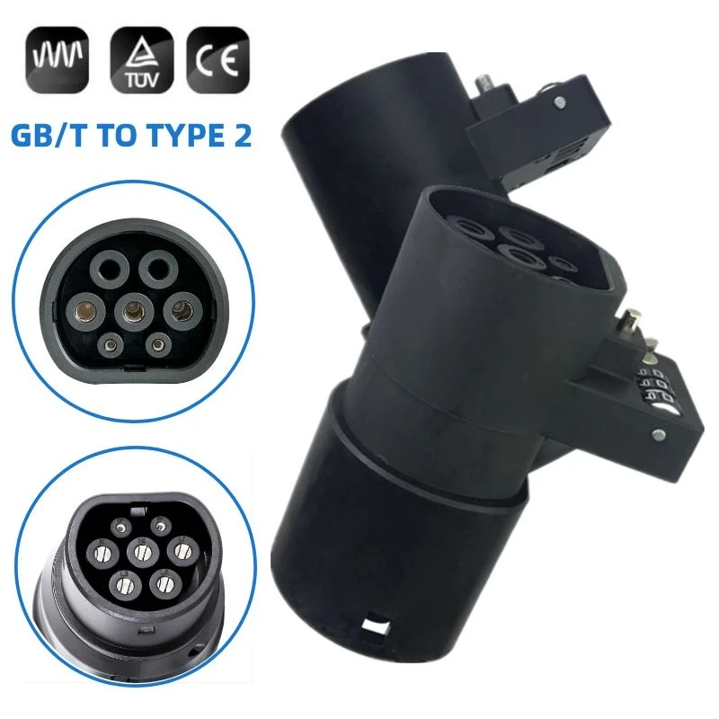 

EVSE Adaptor 32A Electric Vehicle Car EV Charger Connector GB/T Socket To IEC 62196 Type 2 EV Adapter For Car Charging J1772