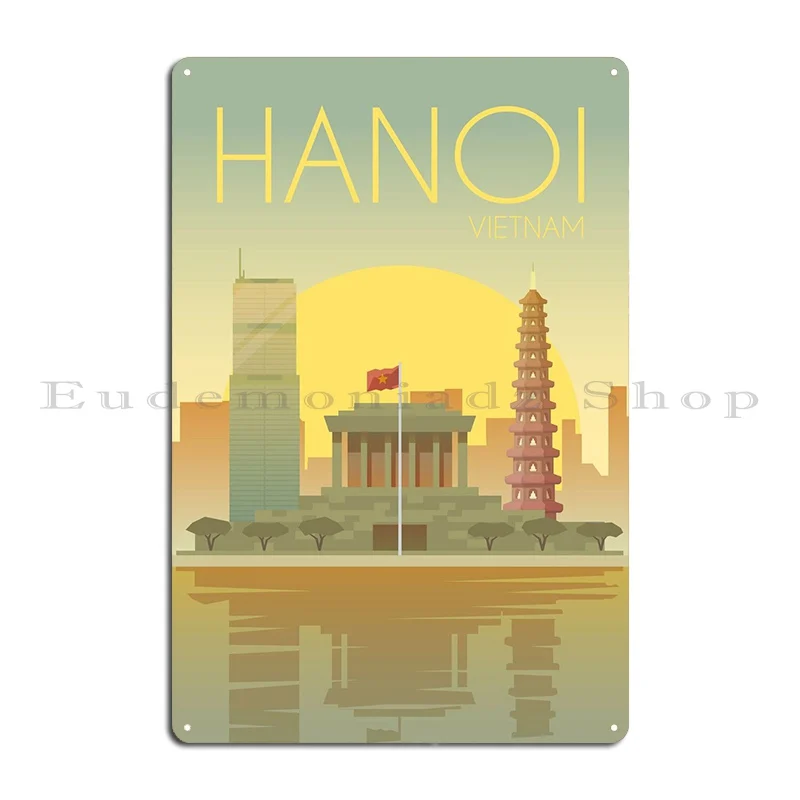 Hanoi Metal Plaque Party Customize Club Bar Design Wall Cave Tin Sign Poster