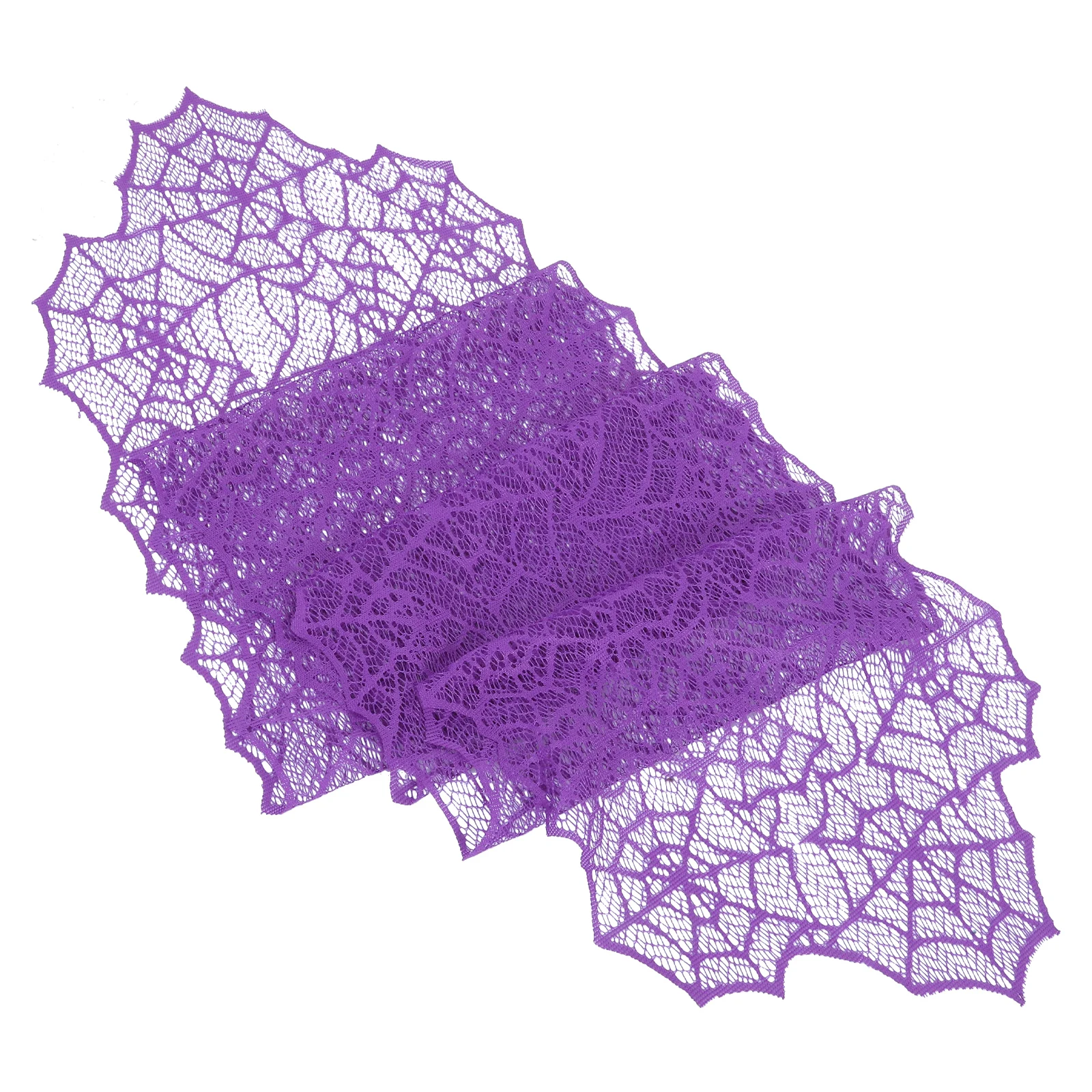 

Purple Halloween Lace Spider Web Tablecloth Decoration Stain Scratch Protector Halloween Table Runner Spider Web Tablecloth