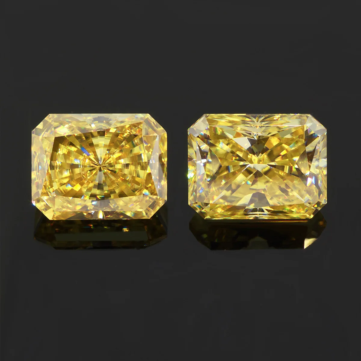 Loose Gemstone Lemon Yellow Radiant Cut Moissanite Stone Brilliant D Color Lab Grown Diamond Beads GRA Certificated Wholesale