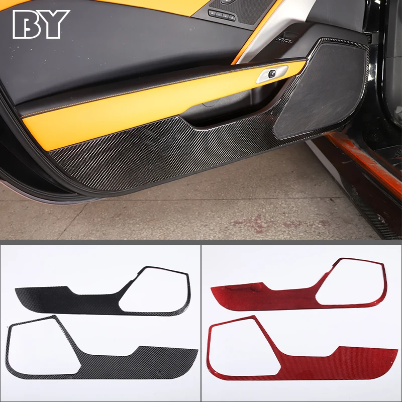 

Car Door Anti-Kick Panel Cover Decoration Sticker For Chevrolet Corvette C7 2014-2019 Auto Inner Accessories Soft Carbon Fiber