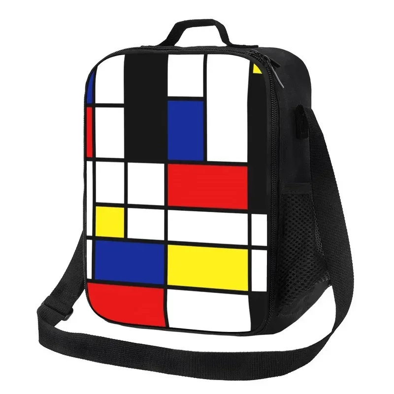 

Custom Abstract Art Mondrian Lunch Bag Women Cooler Thermal Insulated Lunch Boxes for Student School