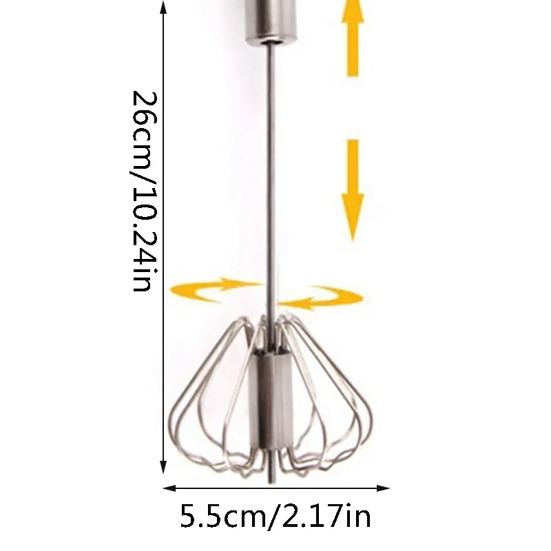 1/2Pcs Metal Egg Beater Metal Hand Mixer Pressure Rotary Semi - Automatic Whisk Foamer Rotate Hand Kitchen Cooking Tools