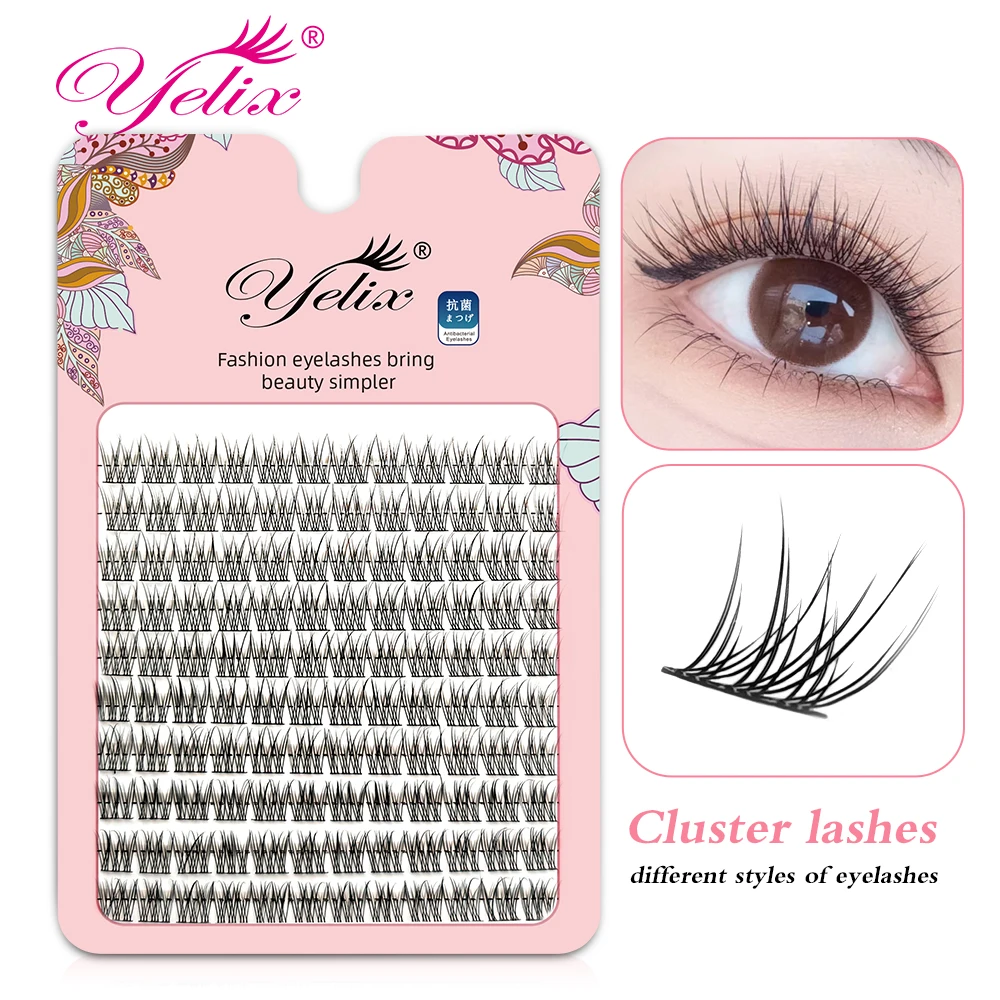 Lash Clusters 10 Rows DIY Eyelash Extensions 120 Pcs Individual Lashes Mixed Tray Volume Eyelash False Bundles Eyelashes