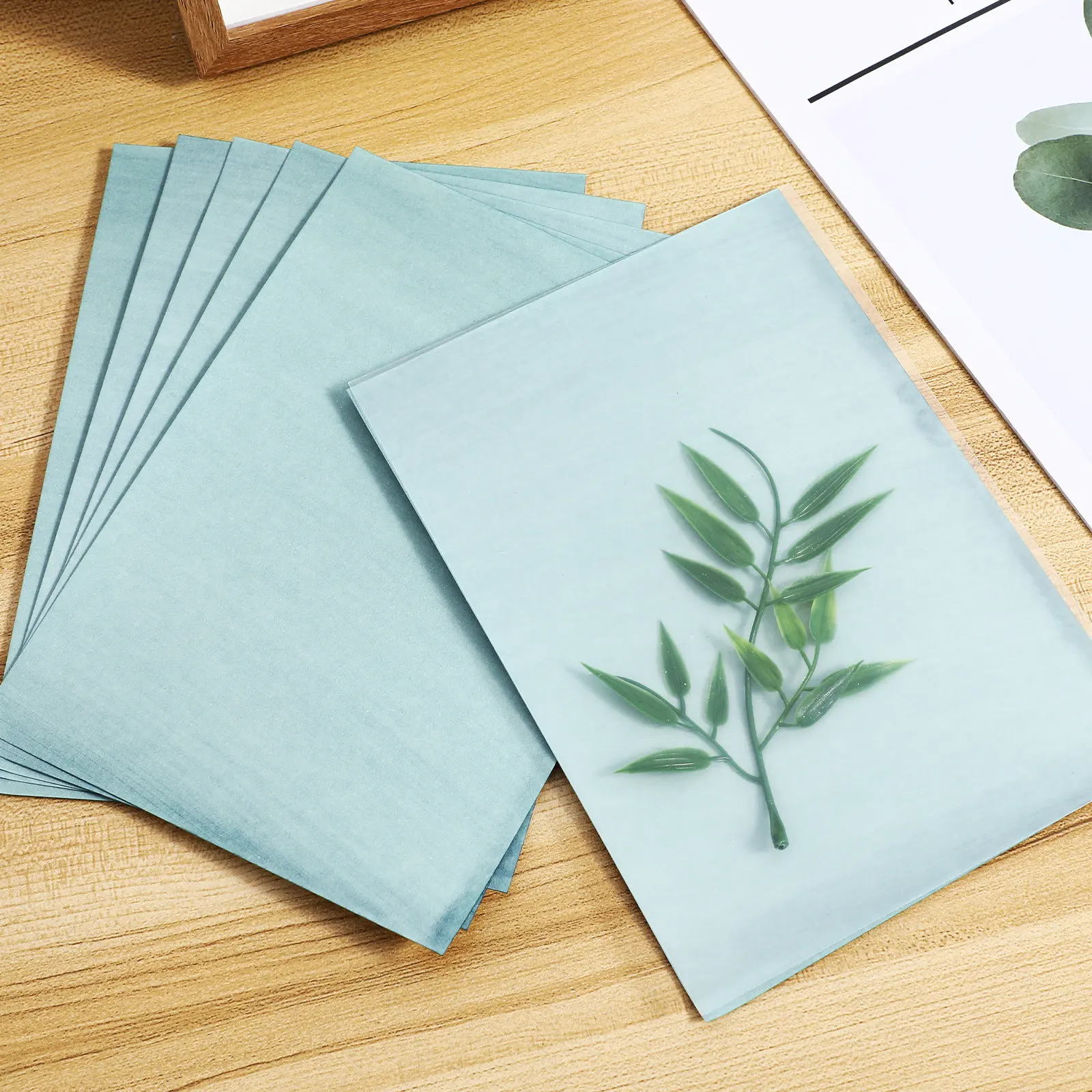 32Sheets Cyanotype Paper Light Solar Print Paper Sun Activated DIY Sun Art Supplies Transparency Panel Cyanotype Kit