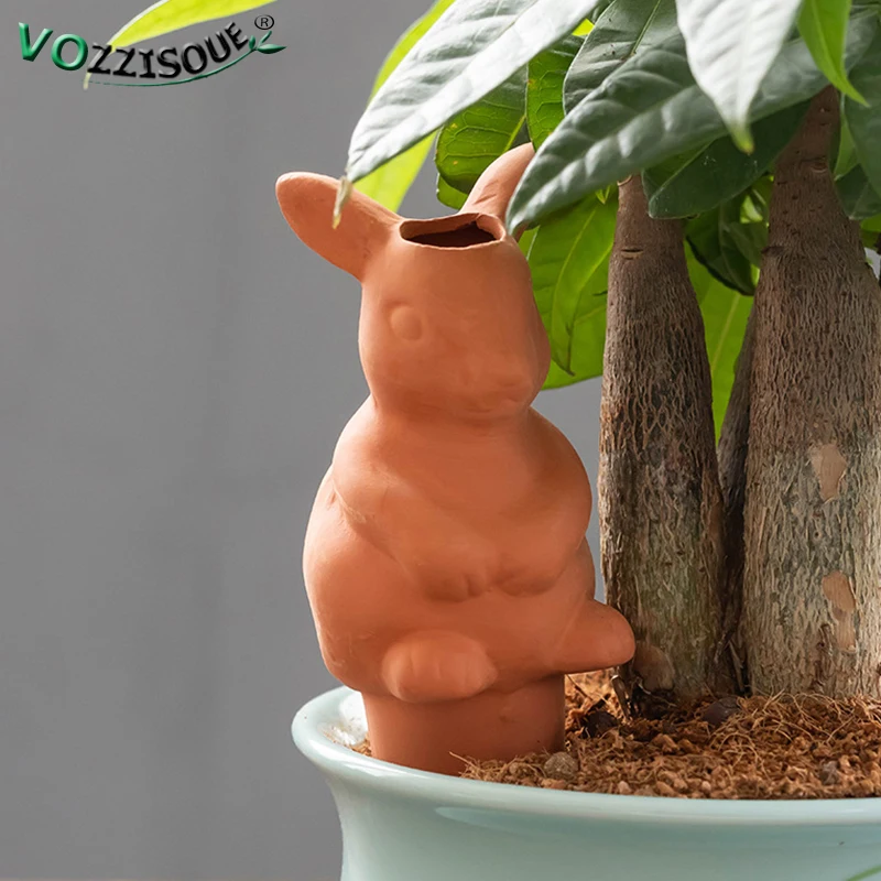 Terracotta Automatic Plant Flower Self Watering Device Lovely Animals Drip Watering Irrigation Ceramic Seeper Gardening Tools