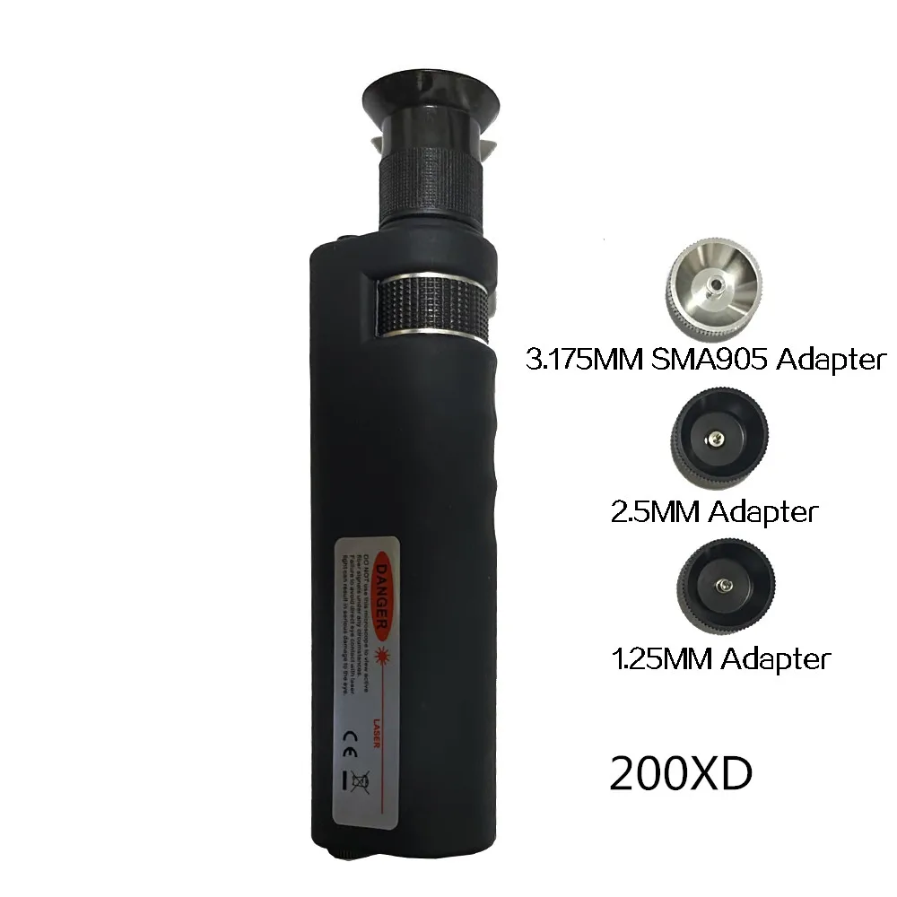 Handheld 200XD Fiber Optical Inspection Microscope with 2.5mm&1.25mm& SMA905 3.175mm Adapter