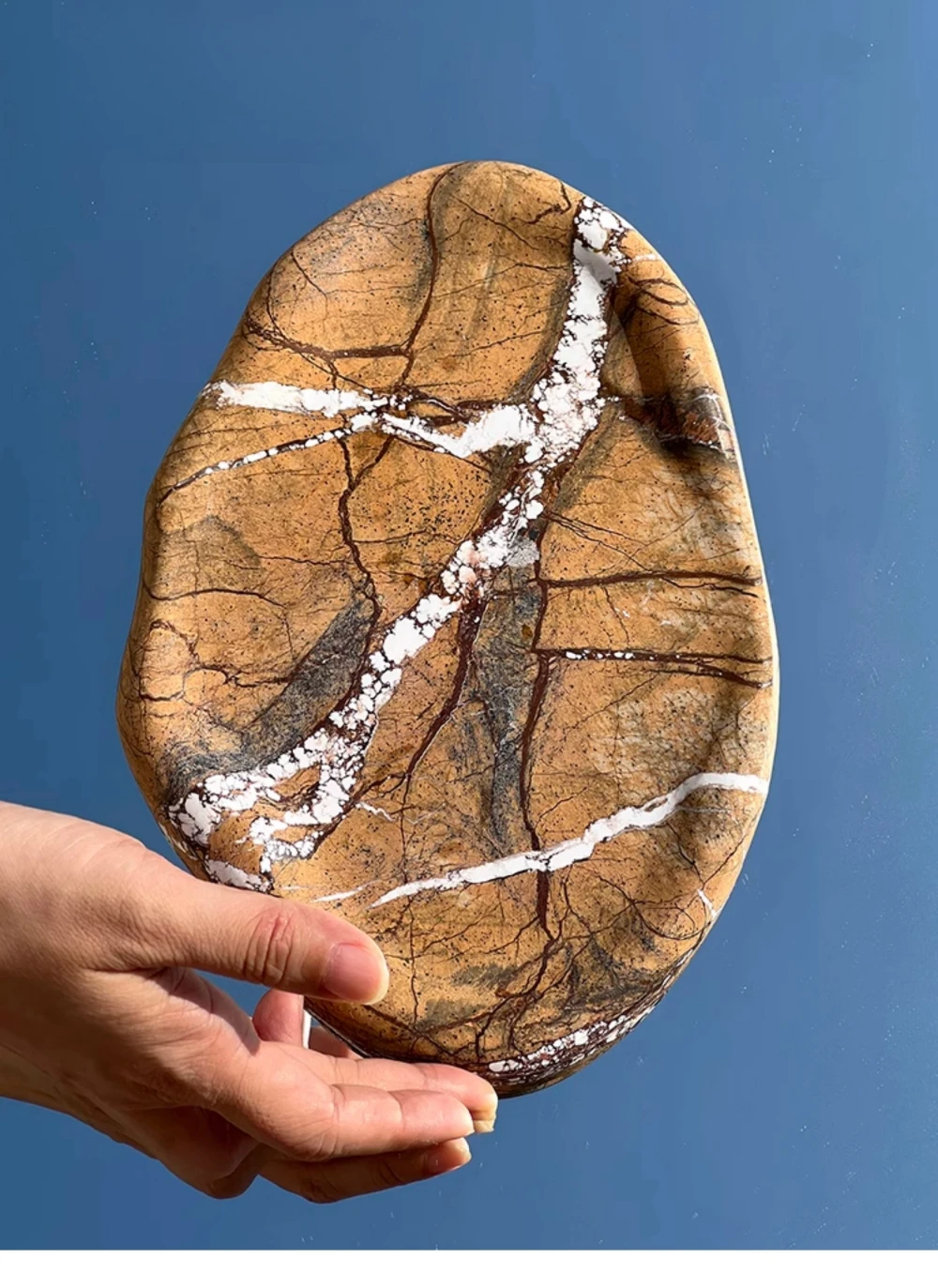 Nordic Natural Marble Tray Decor Irregular Decorative Cloud Shape Stone Tray Calacatta Viola Rainforest Brown