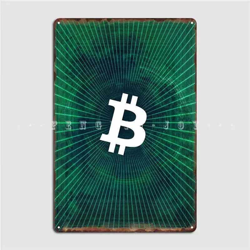 Symbol Of Bitcoin C2 Metal Sign Club Home Cave Pub Funny Poster Tin Sign Poster