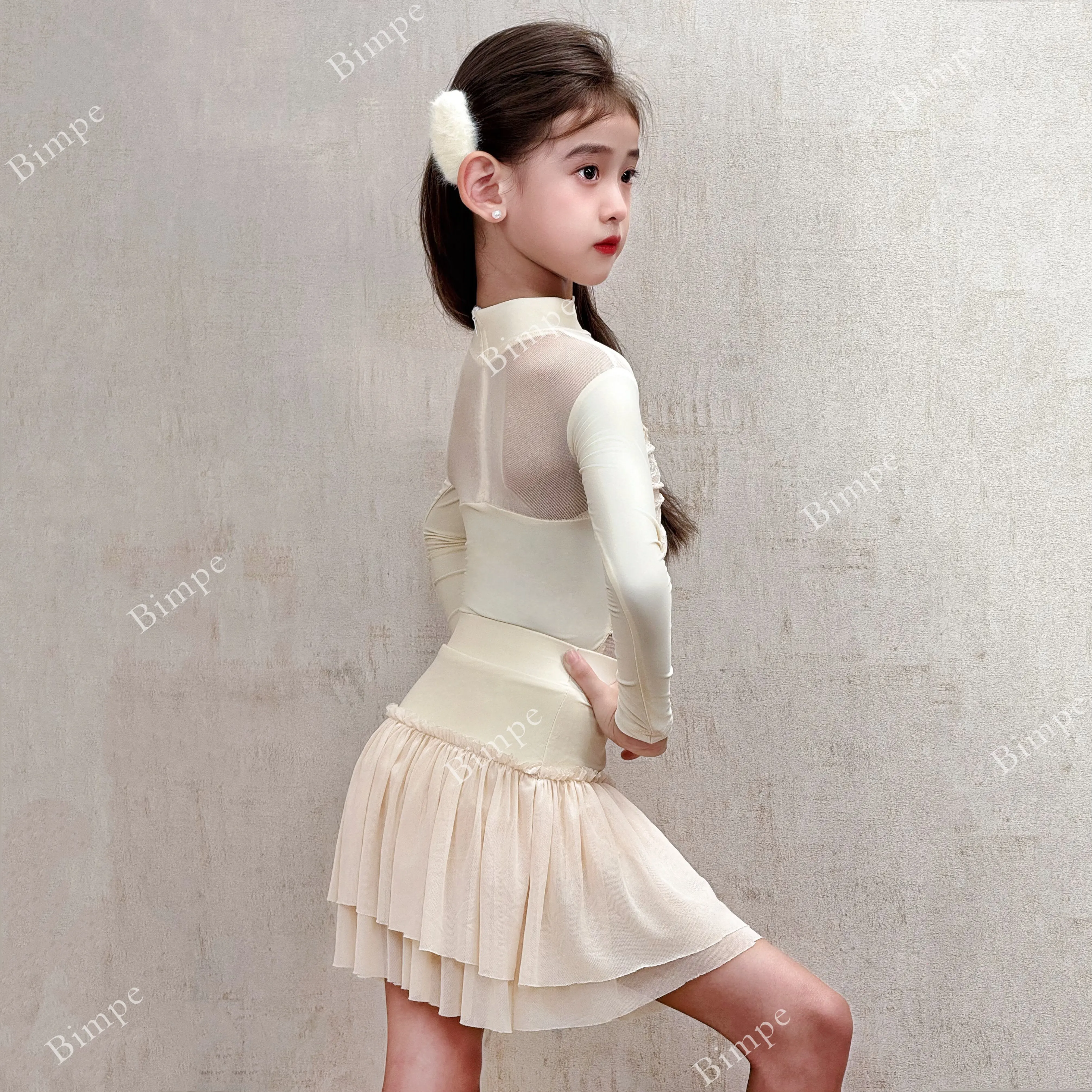 

Платье для латиноамериканских танцев ча-ча-румба для девочек, зимняя одежда для тренировок по самбе и сальсе, детские платья для соревнований по бальным танцам, костюм