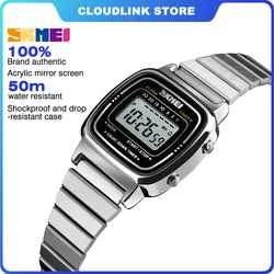 SKMEI Women Digital Watches for Women Fashion Alarm Water Resistance Stainless Steel Sport Watches- 1901