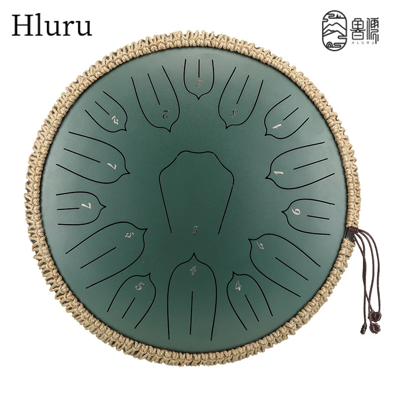 Hluru Music Drum 15 Notes Glucophone Steel Tongue Drum 13 Inch 15 Notes D Tone Ethereal Drum Percussion Musical Instruments