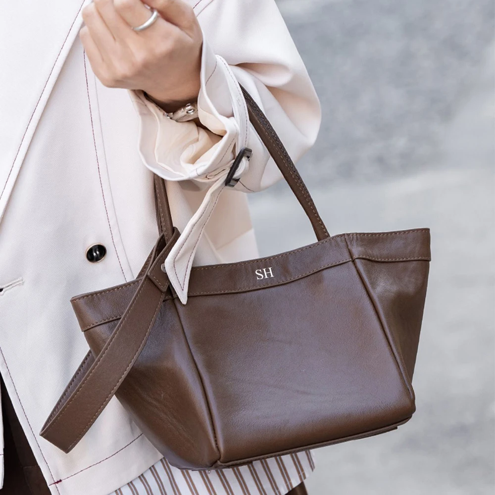 Echt leder kleine Frauen Umhängetasche benutzer definierte Initialen hand gewebte Ball Telefon Schulter tasche personalisieren Name Dame Mini Beutel Geldbörse – Detail 25