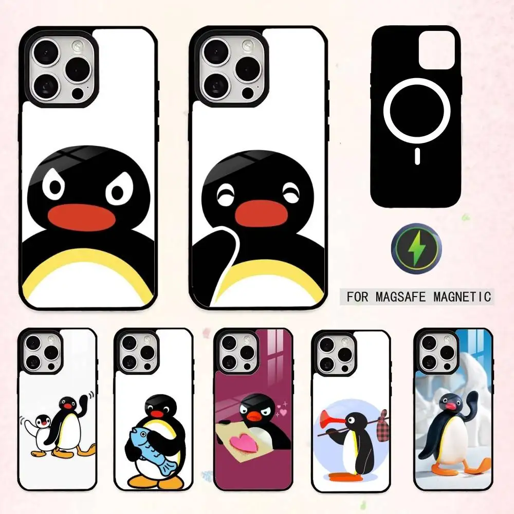 

C-Cute Kawaii P-Penguin Phone Case For iPhone17,16,15,14,13,12,11 Plus,Pro Max Magnetic For Magsafe Wireless Charging