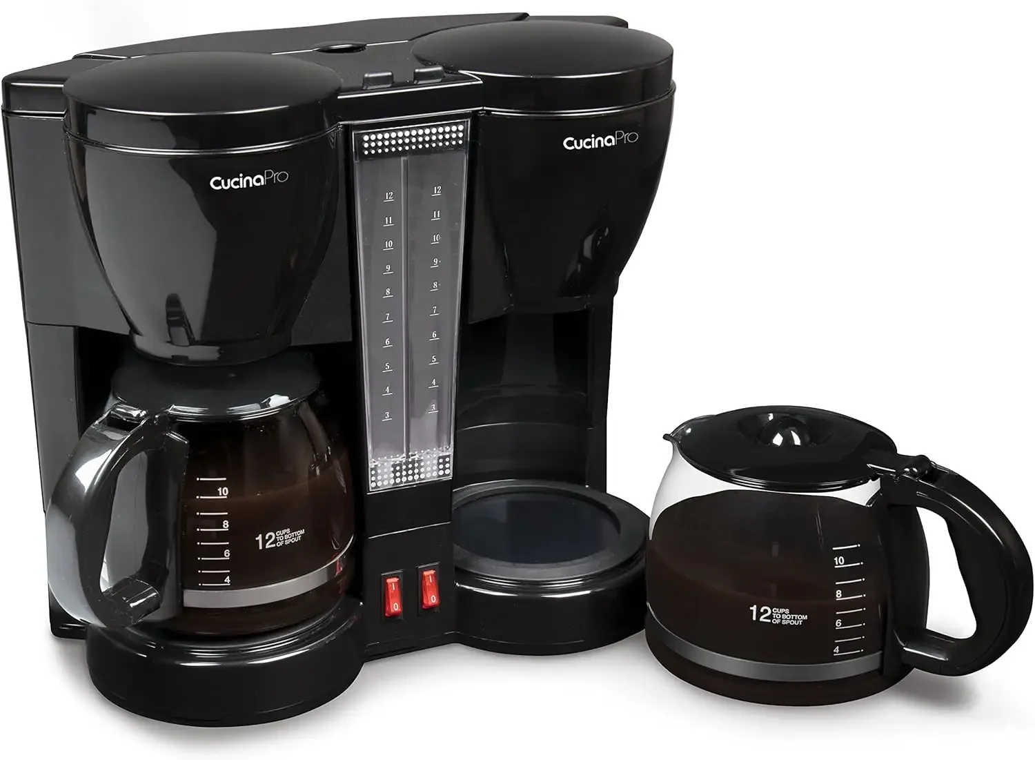 Double Coffee Brewer Station - Dual Drip Coffee Maker Brews two 12-cup Pots, Make Regular or Decaf at Once or Different Flavors,