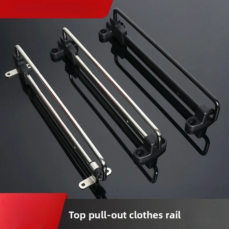 

Pull-Out Clothes Storage Rod Adjustable Foldable Metal Hanging Rail for Wardrobes Space-Saving Organizer