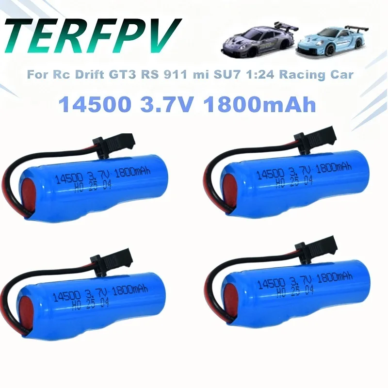 14500 3,7 V 1800 MAH Li-Ion Batterie Mit SM-2P Stecker Für Rc Drift GT3 RS 911 High Speed Auto mi SU7 1:24 Racing Auto/RC AA Batterie