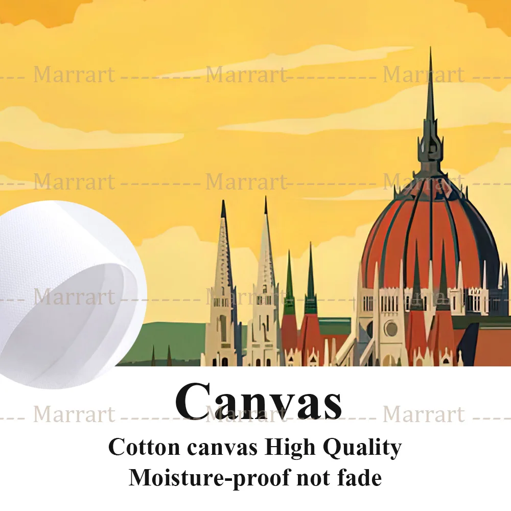 Canvas Print Stad Landschap Illustratie Abstracte Kunst Poster Print Algarve,San Sebastian,St Tropez,Malta,Bilbao,Vintage Muurkunst