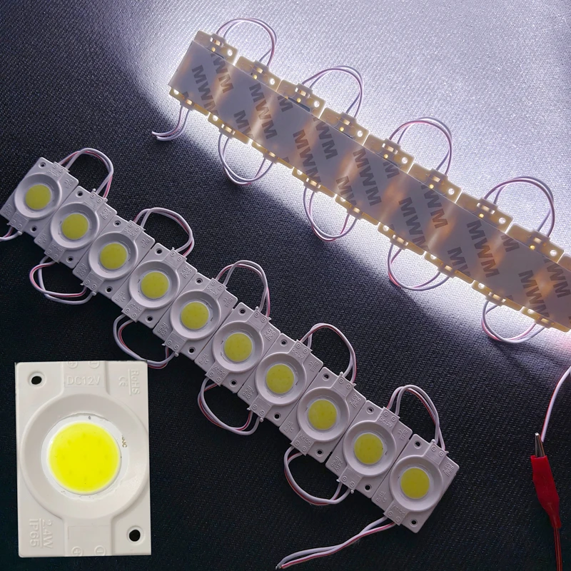 20 Pcs 2.4W 12V LED Module COB Light Advertisement Design Sign Backlight Shop Banner Warm White Red Blue Yellow IP65 Waterproof