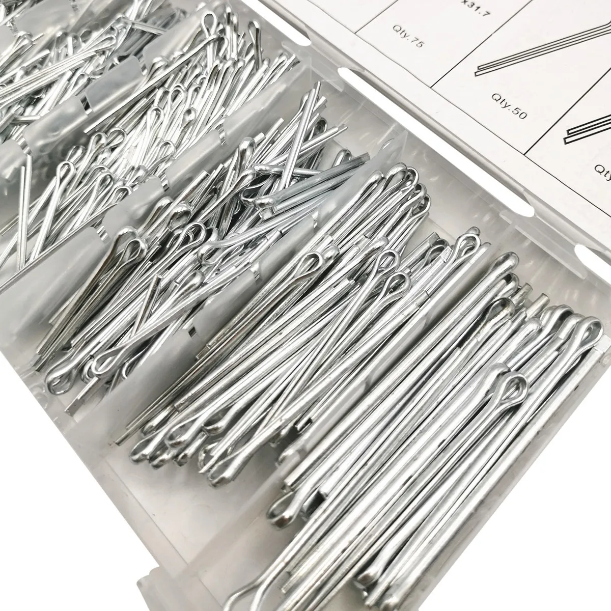 555 Pcs/box M1.5 M2 M2.5 M3 M4 Steel U Shape Type Spring Cotter Hair Pin Split Clip Clamp Tractor Open Elastic Pin for Car