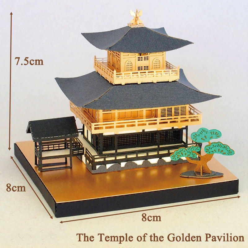 3D Paper Puzzle Kinkaku-ji Model Building Kits City Street View Neuschwanstein Jigsaw Puzzles Toys for Children Birthday Gifts