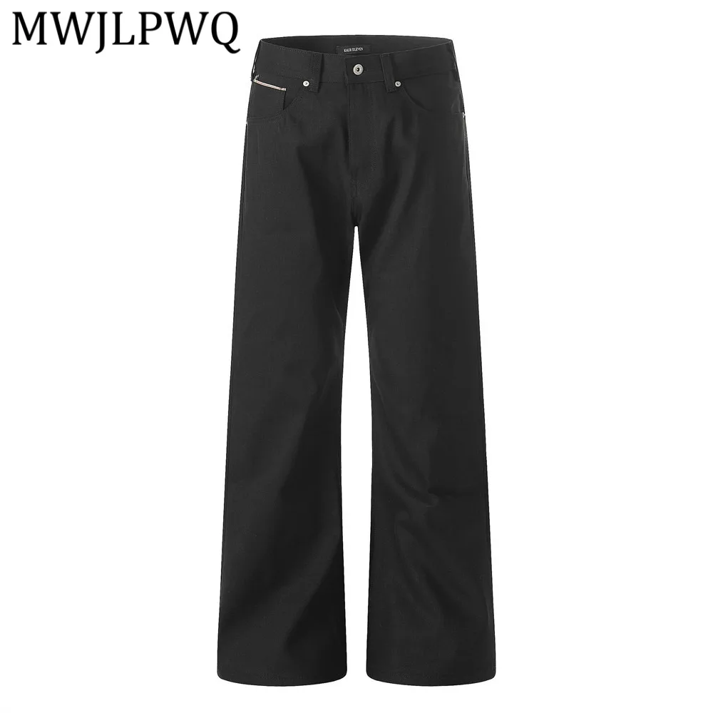 

MWJLPWQ Vibe Hippie Casual Men's Solid Color Straight Denim Pants American Style Trendy Versatile Cleanfit Loose Trousers 14251