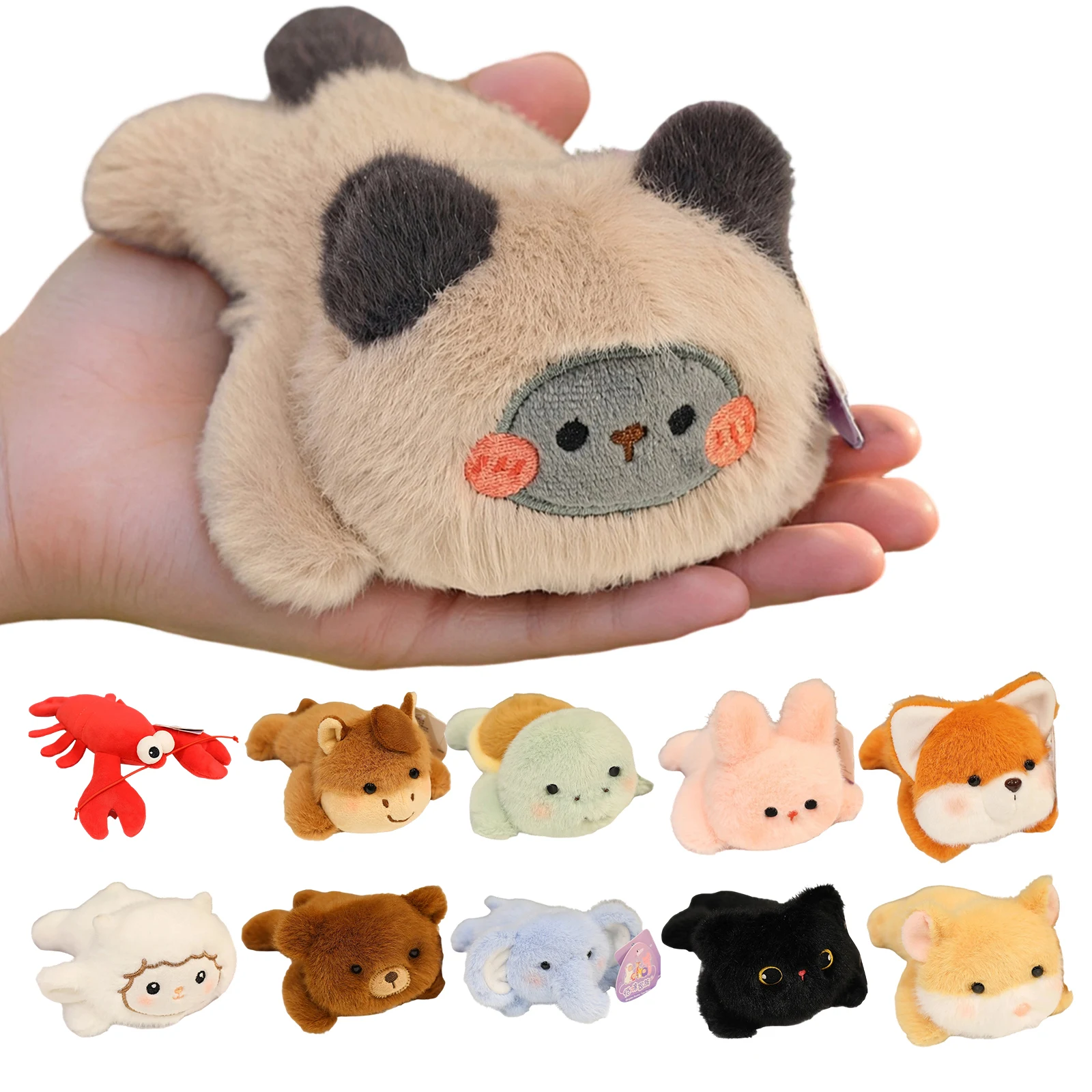 14cm Magnetic Plush Doll Car Decor Non-Slip Cute Plushie Decoration Doll Soft Plush Animal Magnetic Figurine for Cats Lovers