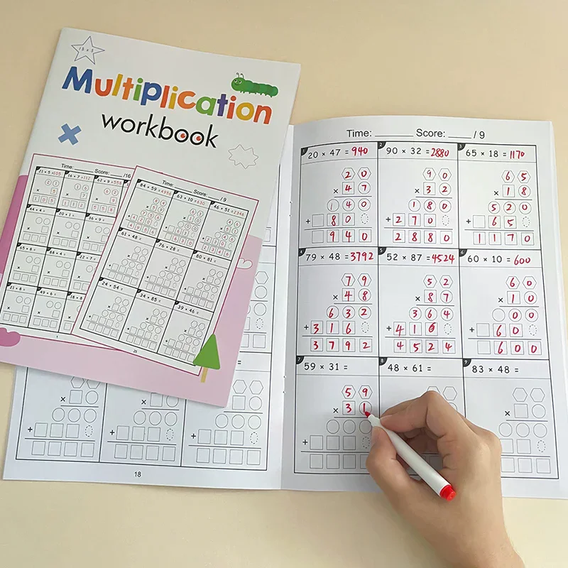 1 Piece Division Math Practice Worksheet Test Notebook 2 Digit Multiplication Math Workbook Grades For Primary School Arithmetic