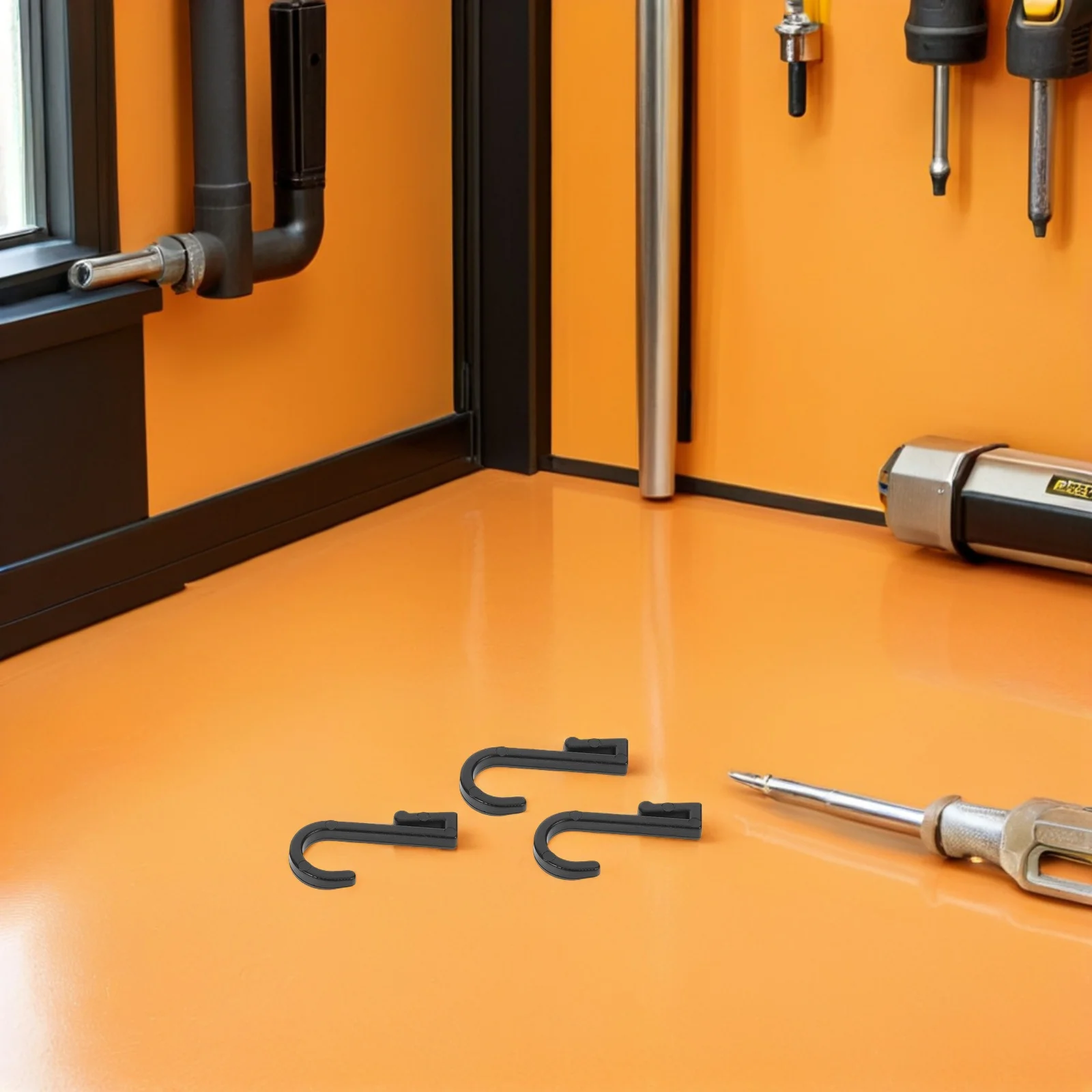 100 قطعة من خطافات البلاستيك S خطافات مسطحة لرف الأسلاك نظام مسار الستارة المطبخ الحمام حديقة تخزين معلق أسود #1