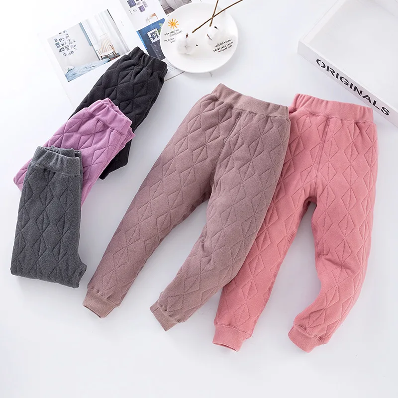 

Leggings Children's Wear New Children's Winter Warm Children's Cotton Cladding Silk Cotton Pants for Boys and Girls