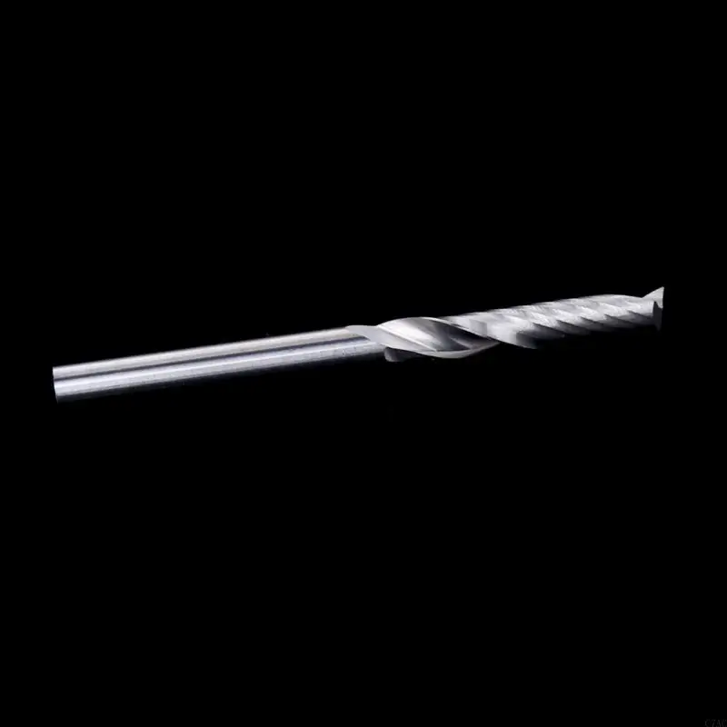 10 PCS 1/8 "단일 플루트 탄화물 나선형 코 엔드 밀 라우터 비트 17mm C7AC